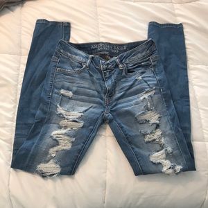 American Eagle super stretch distressed jeans